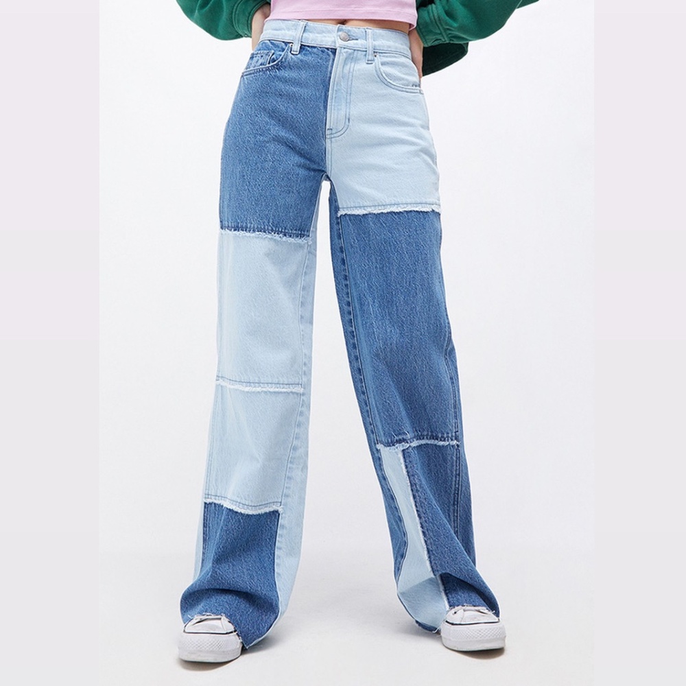 NWOT PacSun Eco Frayed Paneled Baggy Jeans